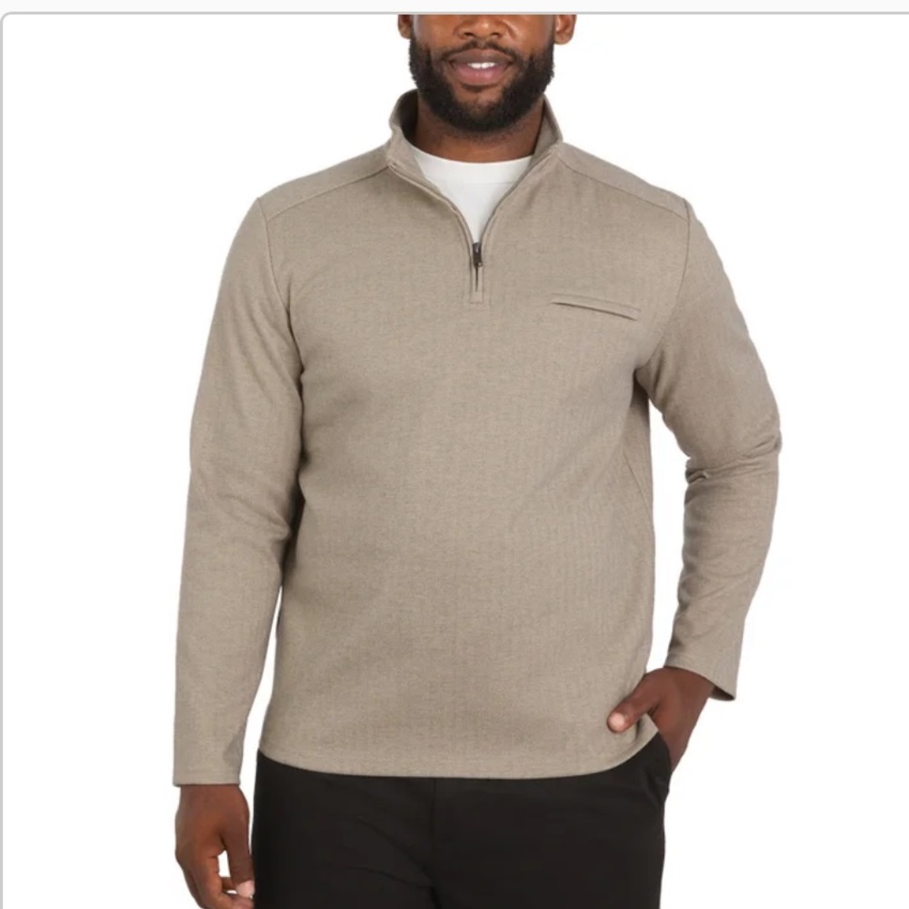 DKNY men’s herringbone quarter zip